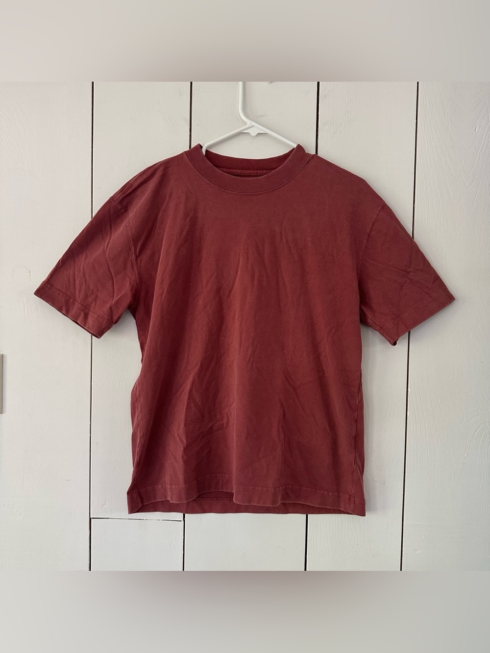 Hollister Heavyweight Boxy Fit T-Shirt Sz XS Terracota Red